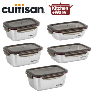 Cuitisan Worlds First Microwave Safe Stainless Steel Container / Food Container / Premium Stainless Steel Food Containers / Microwave Safe Flora Rectangle Container