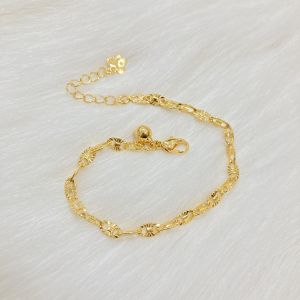 Gelang Wanita Rantai Motif Pecah Kopi Besar Perhiasan Lapis Emas