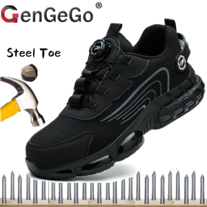 Brand GenGeGo (3 Days Delivery)COD Safety Shoes for Women Sale Steel Toe Laber Sneakers Rubber Shoes Anti-Smashing Construction Indestructible Work Boot Men Size 34-46 Plus Size