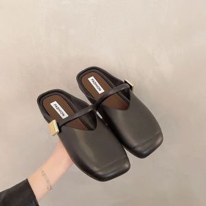 Free Shipping Flat-Soled Open-Toe Mules For Women New Summer Style Slip-On Sandals Easy-To-Wear Casual Shoes