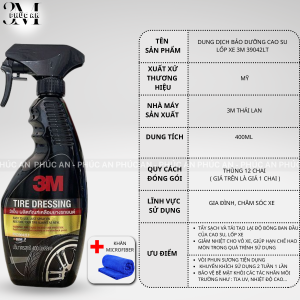 Dung dịch làm bóng và dưỡng lốp xe ô tô phục hồi vỏ xe cao su 3M 39042 chính hãng nhập thái Lan