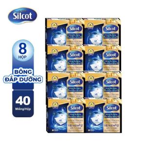Combo 8 Hộp Bông tẩy trang Silcot đắp dưỡng miếng đôi (40 miếng/hộp)