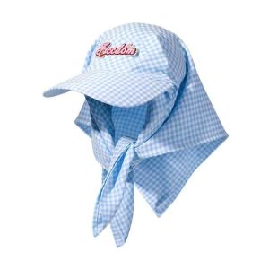 OMQAIO Embroidery Plaid Baseball Cap Korean Style Cotton Letter Headscarf Hat Apparel Accessories Sunscreen Strappy Bandana Hat Girl