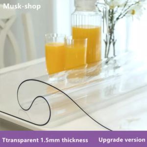 Flexible Plastic Table Cover: 1.5mm Transparent PVC Tablecloth & Soft Glass PVC Tablecloth