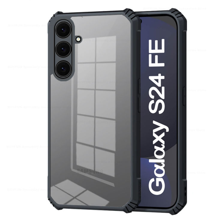 เคสสำหรับ Samsung Galaxy S24 FE มีลวดลายยางฝาปิดอะคริลิคใสสำหรับ ...