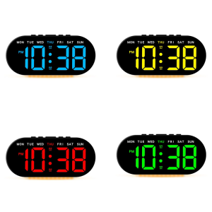 Elegant Bedside Clock With Large Led Screen Date Time Temperature Display For Students Bedroom or Study
