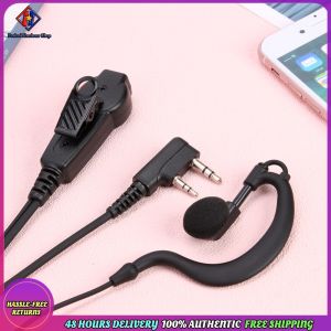 Vodool 2 Pin Walkie Talkie Headset Earphones K-Plug Radio Earpiece Headset Dual PTT G Type with Microphone for Kenwood Baofeng 888S TYT