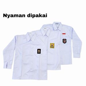 BAJU SEKOLAH PUTIH SD SMP SMA TANGAN PANJANG SERAGAM SEKOLAH BAHAN ELEMEN