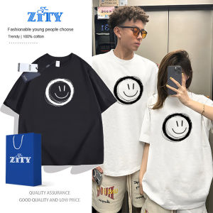 ผ้าฝ้าย 100% ZITY เสื้อยืด oversize ทั้งชายหญิง NASA การออกแบบรูปแบบเดียวกัน PODL093