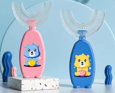 M28 สินค้าใหม่ แปรงสีฟันของเด็ก-แปรงสีฟันตัวยู 2-6 ปีของเด็ก แปรงสีฟันซิลิโคนเด็ก U-YS