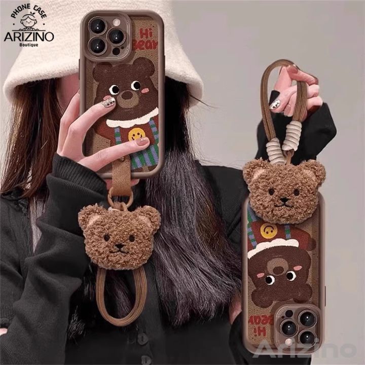 เคสโทรศัพท์ OPPO Reno13 F Reno13 Pro 5G Reno 12 Pro 5G Reno12F Reno 11 Pro 5G Reno11F Reno10Pro 5G Reno8T 5G Reno8T 4G Reno8Z 5G Reno7Z 5G Reno8 5G Reno7 4G Reno5 Reno4 สายคล้องหมีเคสโทรศัพท์ซิลิโคนป้องกันการตก