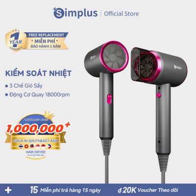 Simplus Máy Sấy Tóc Đa Năng 2 Kiểu Gió Nóng Lạnh, 3 Tốc Độ Gió, Nhỏ Gọn Tiện Lợi  220V Công Suất 1250W - CFJH001- Bảo hành 1 năm 1 đổi 1
