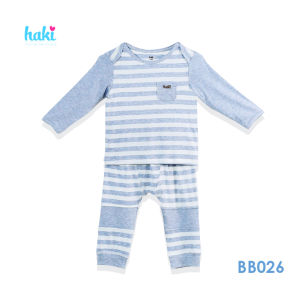 Bộ quần áo dài tay cho bé sơ sinh tới 2 tuổi set sơ sinh vải tre cao cấp xuất khẩu Canada siêu mềm mịn HAKI BB026 (4-13kg) bộ mặc nhà cho bé trai bé gái đồ bộ cho bé vải bamboo baby cloth