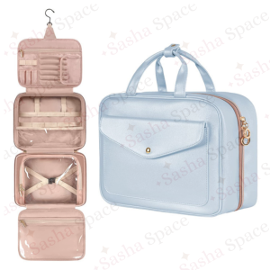 Luxurious Large Waterproof Cosmetic Storage Toiletry Bag for Women | Hanging Makeup Travel Organizer