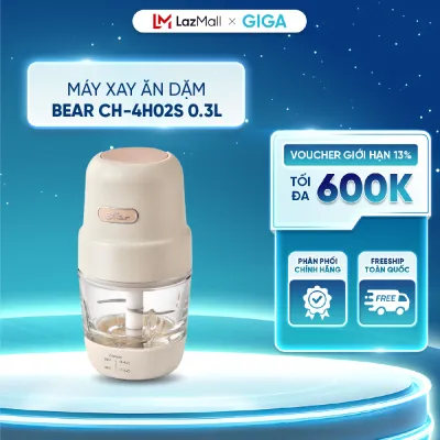 Máy xay ăn dặm Bear 0.3L CH-4H02S (Bản Quốc Tế) - Công suất 200W - Xay được cháo rau củ thịt trái cây và gia vị