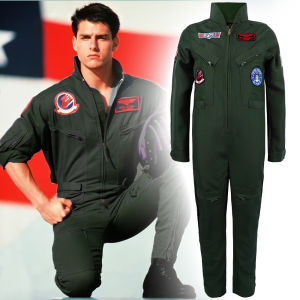 Cross-border adult pilot uniform army green uniform onesie cosplay stage performance suit childrens top gun