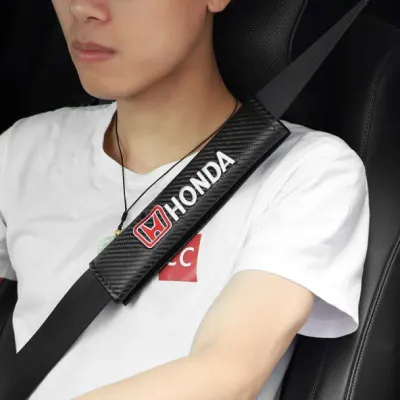 Car Carbon Fiber Seat Belt Cover Case Shoulder Pad Proton Perodua Honda Toyota【2pcs】