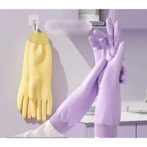 Găng tay cao su dài tay chống thấm nước mềm dẻo bền bỉ an toàn cho da khi tiếp xúc hóa chất