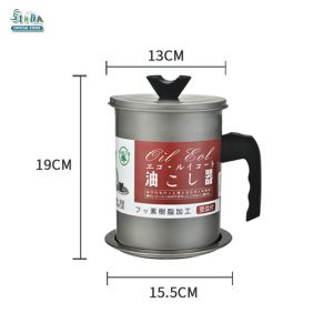 Sinda Store 1Liter Tempat Saringan Oil Pot Minyak Bekas Gorengan/ Wadah Penyaring Minyak Stainless Steel