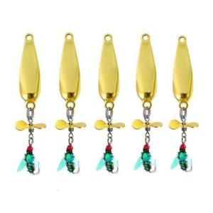 Metal Fly Fishing Baits Spoon Spinner Sequins Baits Worm Fly Lures Fly Baits with Propellers