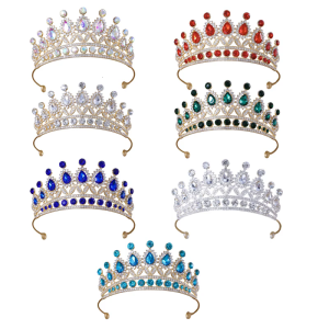 Fashionable Wedding Crowns Hair Accessory Elegant Silver Crystals Tiaras Portable Gifts for Bridal and Trendy Women