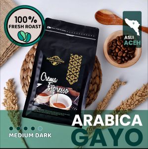 Kopi Arabika Aceh Gayo Premium Semiwashed Medium to Dark Roast Crema Espresso 200g