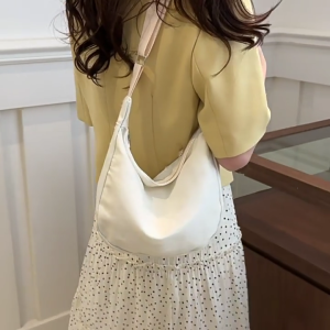 Women Canvas Crossbody Bag Large Capacity Shoulder Bag Fashion Dumplings Bag Female Casual Messenger Bag for Travel