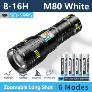 SmilingShark-SD5995-Torchlight-Powerful-Led-M77-Flashlights-8400-Lumens-Super-Bright-USB-Rechargeable-Zoomable-3-Modes-Adjustable-Long-Battery-Life-Outdoor-Light