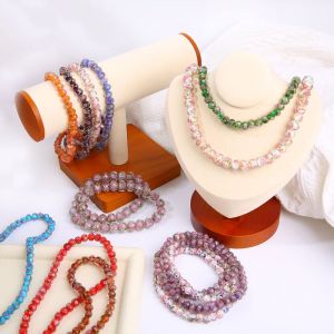 10 Hạt Cườm Hoa Thủy Tinh Trong Suốt Tinh Tế 8Mm Để Làm Trang Sức Vòng Tay Nữ Tự Làm Vòng Cổ