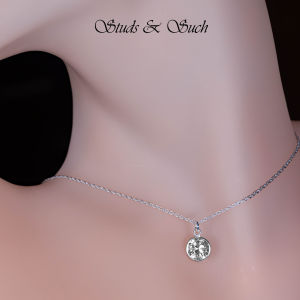 [Studs & Such] 925 Silver Chic Choker Necklace With Round Cubic Zirconia Pendant