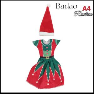 Badao Christmas Dress Outfit Dress Hats for 11 inch 30cm Doll Clothes Doll Accessories