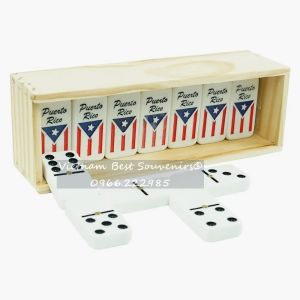 [CÓ SẴN HÀNG HIẾM] Domino 28 quân Puerto Rico Bộ cờ Domino chất liệu melamine in hình quốc kỳ Puerto Rico độc đáo