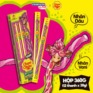 Kẹo dẻo dài hình xoắn vị chua Crazy Raffe Hươu Cao cổ hương Dâu Vani