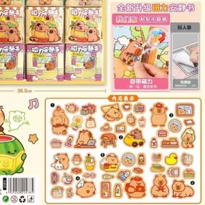 1pc Mainan Sticker Book Magnetic Capybara / Creative Children DIY Free Cut Capybara Magnetic Sticker MAGNET LABUBU
