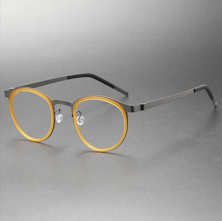 Ultralight Pure Titanium Eyeglasses Oval Frame Men Optical