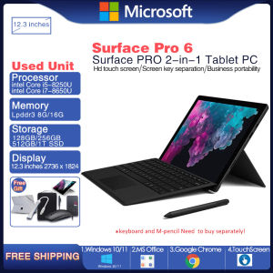 Microsoft Surface  pro6  pro7 pro7+ pro5 Laptop 2 in 1  8G/16G RAM 128G/256GB/512G SSD  Win10/11 system With touch screen（WiFi /cameras /usb3.0/minidp/tf card slot）