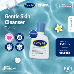Cetaphil Gentle Skin Cleanser 118 ml dengan Propylene Glycol Sabun Pembersih Muka Untuk Segala Jenis Kulit