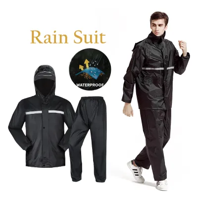PVC Waterproof Adult Raincoat Long Jacket Composite Film Reflective Raincoat for Outdoor Motorcycle Bicycle Fishing