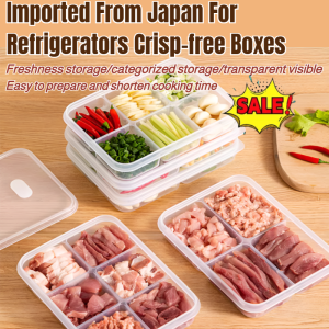 【Food Grade】Fresh-Keeping Box Plastic Food-Grade Refrigerator Freezer Storage Box Fruit and Vegetable Special Box Sealed Box Set食品级冰箱冷冻收纳盒