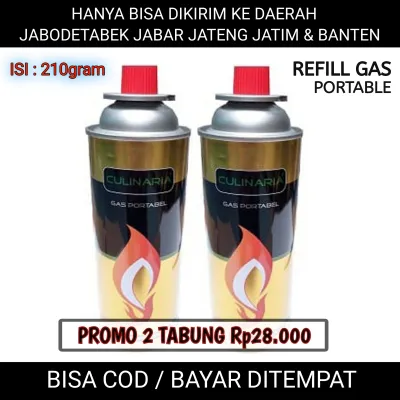 2PCS - GAS PORTABLE GAS KALENG CULINARIA REFILL BUKAN HICOOK SUPERCOOK WONDERFUEL ISI ULANG GAS KALENG