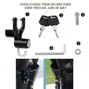Khóa chống trộm mũ bảo hiểm kiêm móc treo đồ đa năng gắn xe máy bằng hợp kim chắc chắn (KCTM.0698)