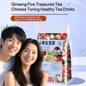 Ginseng Five Treasures Tea Bags For All Seasons Men Adult Male Health Drink Energy Boosting Nutritional Wellness