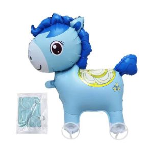 SPARAK Cartoon Animal Walking Balloon Aluminum Foil 4D Design Pulley Balloon Stand Design Rope Pulley Cartoon Balloon Birthday Party