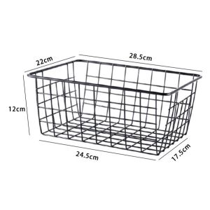 Metal Wire Baskets Storage Cloth Sundries Organizer Tray Kitchen Pantry Bin Home Decor Accessories LA