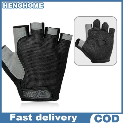 HENGHOME Phòng tập thể dục chuyên nghiệp tập thể dục thoáng khí chống trượt phụ nữ đàn ông nửa ngón tay mùa hè câu cá đi xe đạp ngón tay Găng tay nữ Xe Đạp