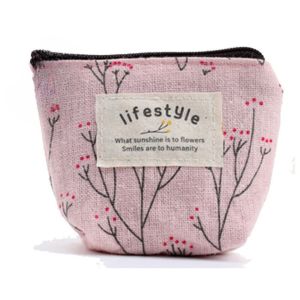 Pouch Dompet Koin Resleting Live Style Kanvas Dompet Serbaguna Sleting Motif Bunga Wallet Coin Dompet Perhiasan Headset Multifungsi Murah PST