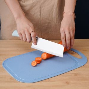 Talenan Dapur Anti Bakteri Talenan Plastik Bahan Jerami Gandum Cutting Board Cherry Multifungsi