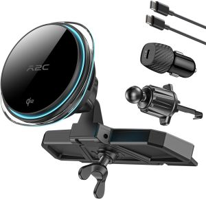 A2C Qi2 15W Wireless Car Charger CD Mount for MagSafe CD Slot Air Vent Magnetic Wireless Charger Phone Holder with TEC Thermoelectric Cooler Fast Charging for iPhone 17 16 15 14 13 12 Series