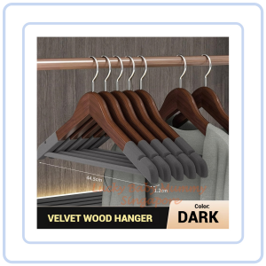 【COZYCASA】Premium Velvet Anti-Slip Wooden Hangers / Clothes Hanger Set
