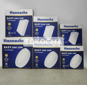 Lampu LED Downlight Hannochs Easy Outbow OBR OBS Round Square Bulat Segi 15w20w25w CoolDayLight